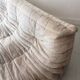 TOGO 3-seater sofa in beige velvet, Ligne Roset edition 1970