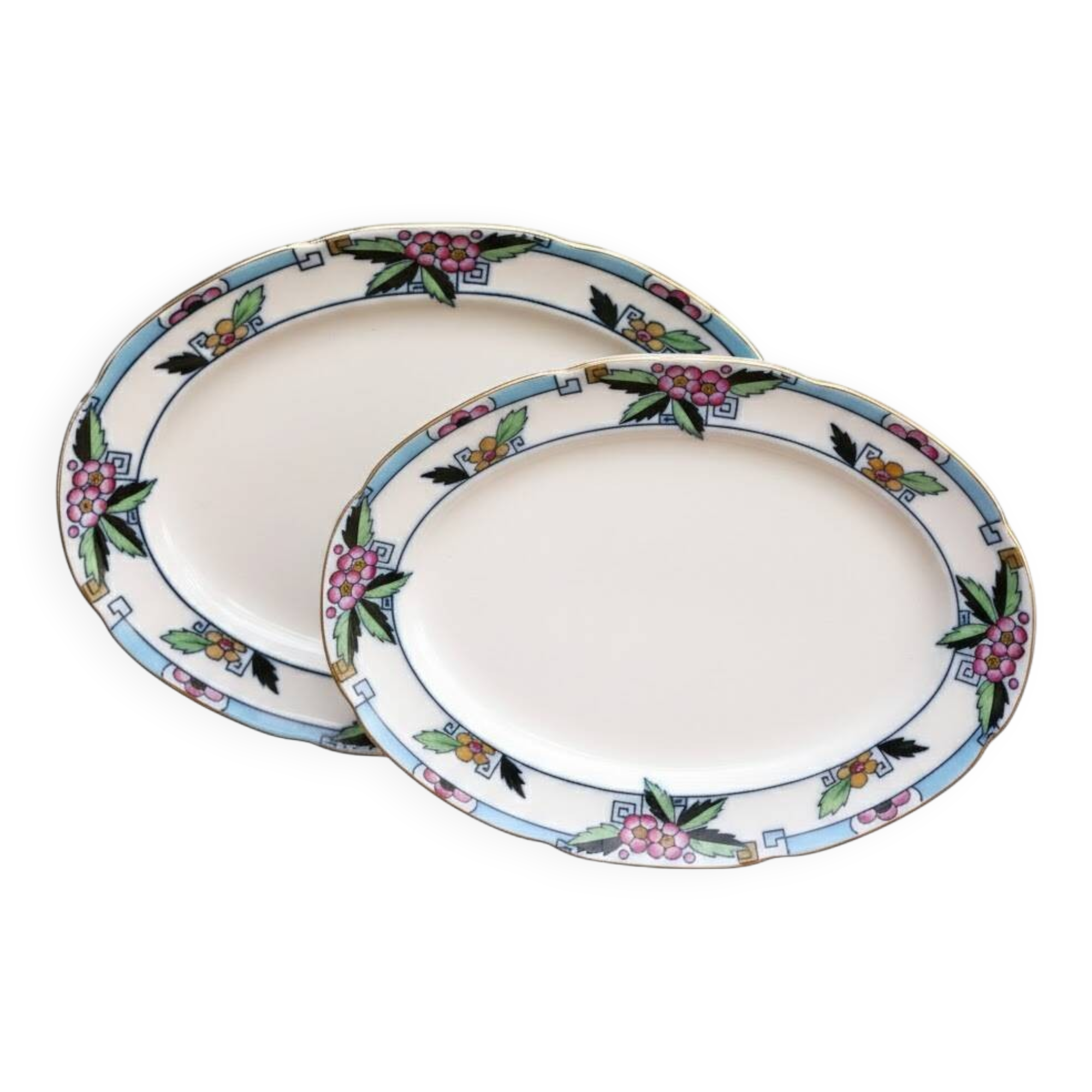 Two Art Deco trays by Losol Ware, large and medium size.