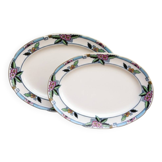 Two Art Deco trays by Losol Ware, large and medium size.