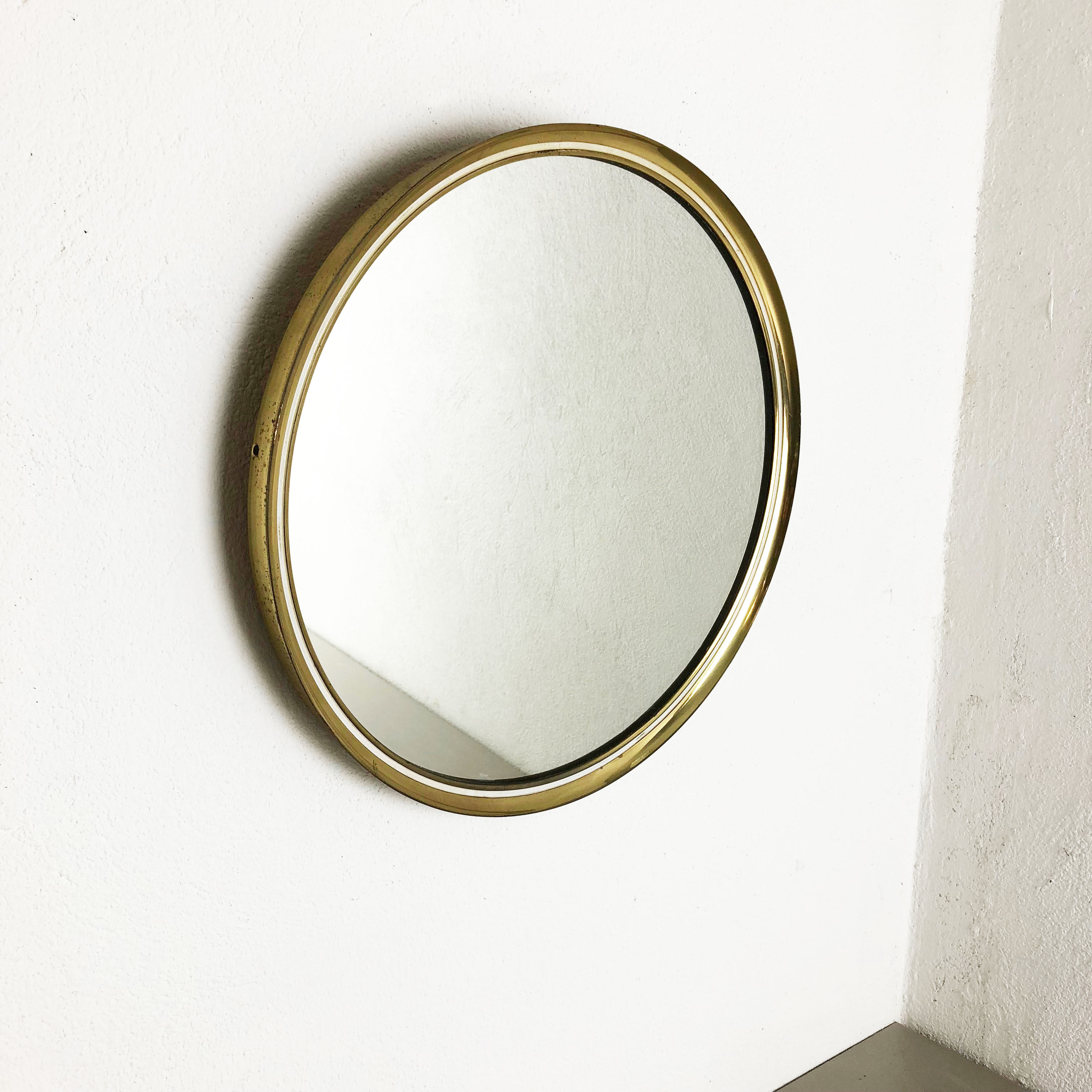 German modernist wall brass mirror Vereinigte Werkstätten München 1950s