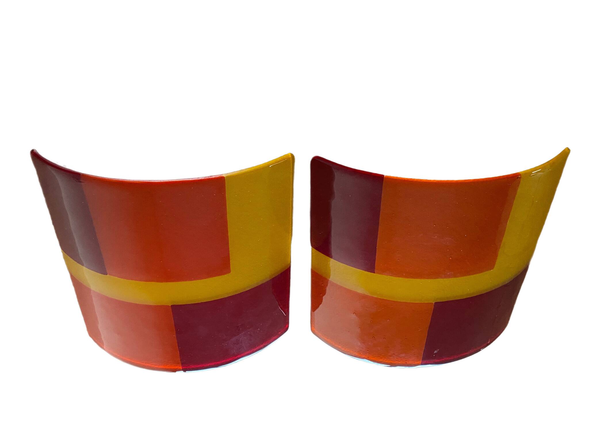 Pair of Italian wall lights in Murano glass from the 1980s.