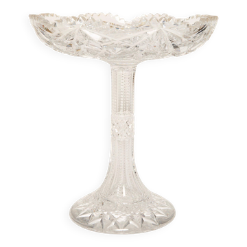 Vintage Transparent Decorative Crystal Plate, Italy, 1960s
