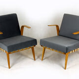 2 fauteuils en bois courbé du milieu du siècle de drevozpracujici druzstvo, 1962, ensemble de 2