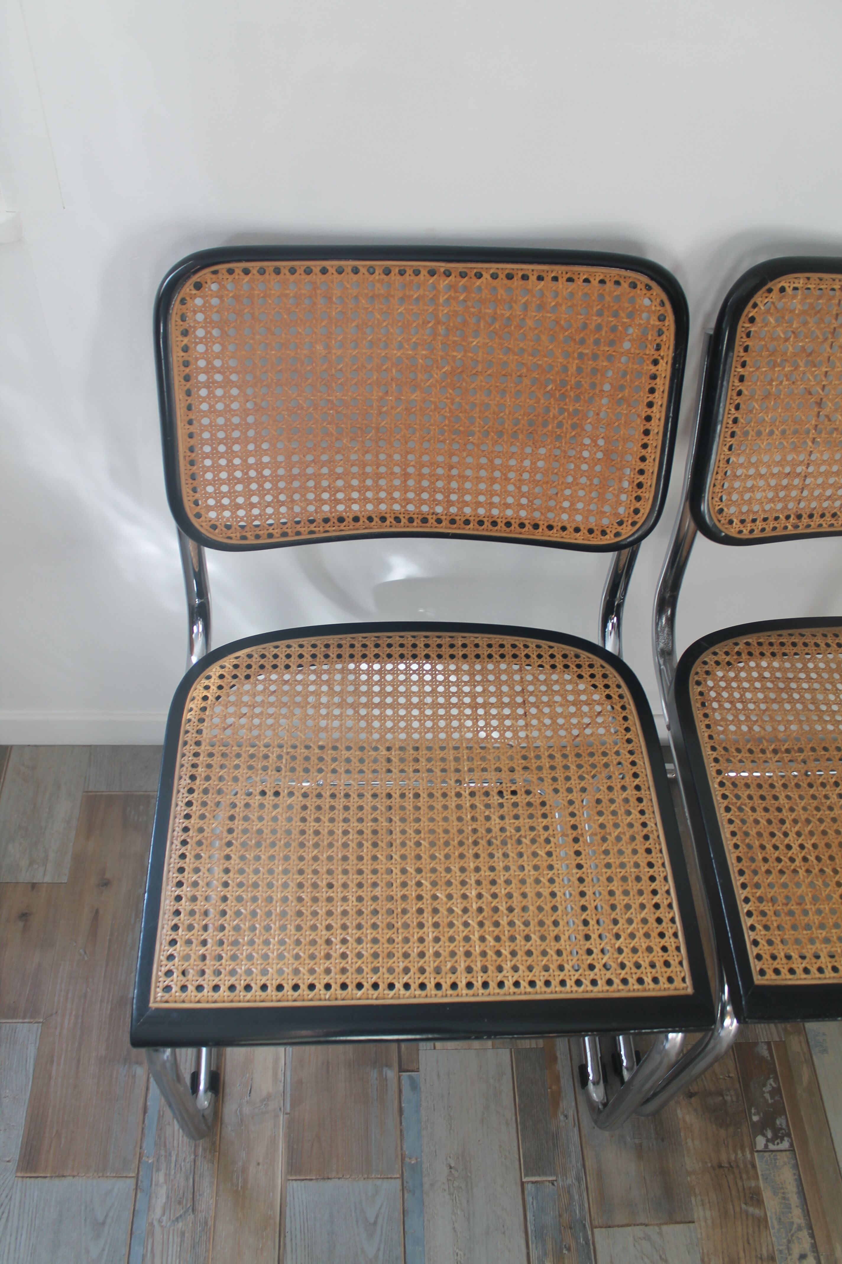 Lot de 4 chaises Cesca B32 par Marcel Breuer
