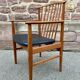 Fauteuil de bureau scandinave Suédois vintage 1960-70 teck & simili cuir