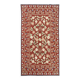 Tapis traditionnel bordeaux style Aubusson floral en laine tissé à la main en point de croix