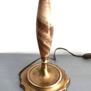 Lampe art nouveau en albâtre et métal doré