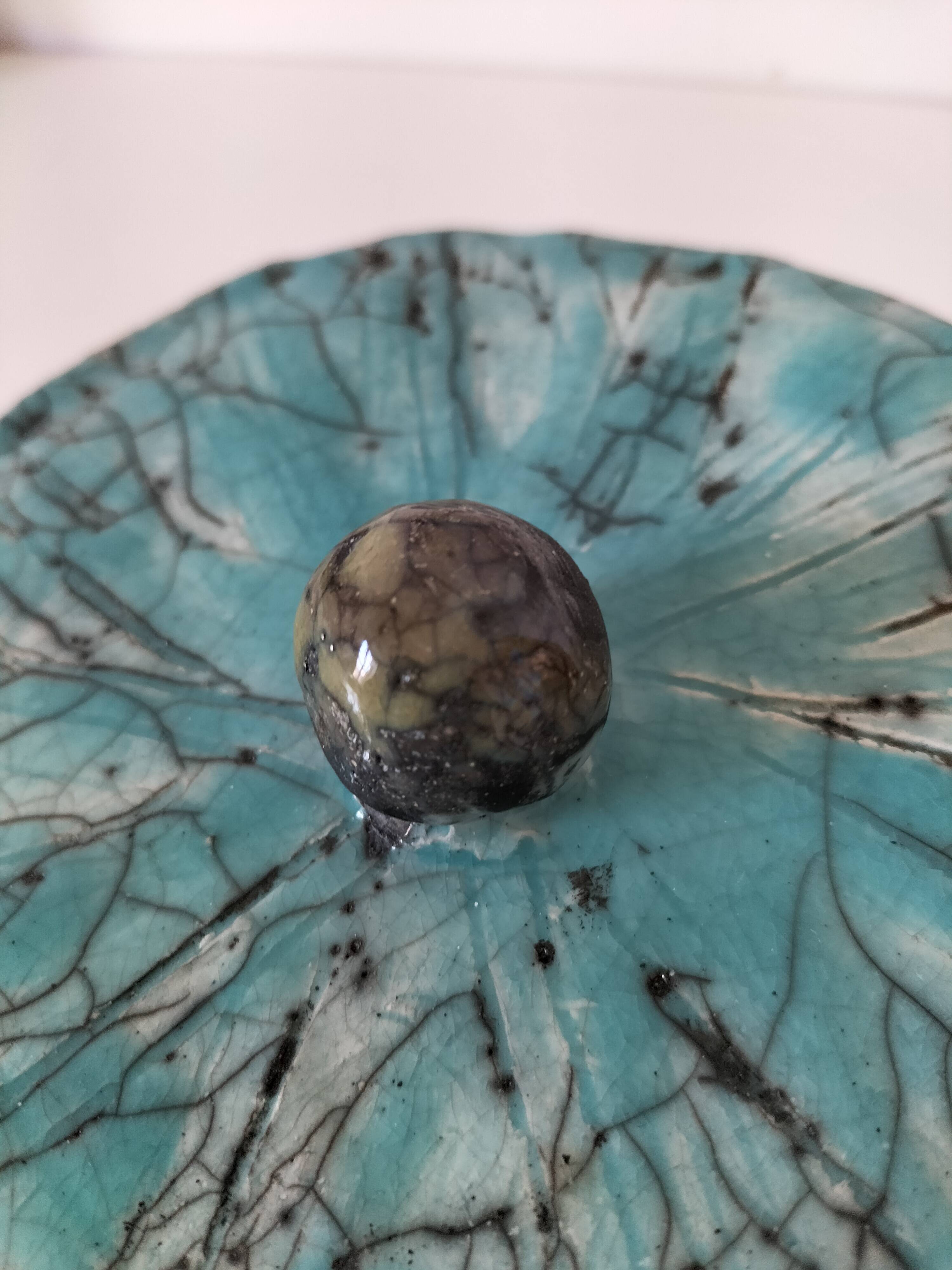 Raku-style handcrafted ceramic box