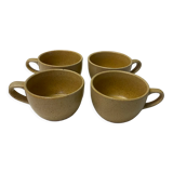 4 tasses à déjeuner en grès vintage