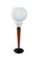 Modern table lamp, 1970s, metal, wood and glass, E27
