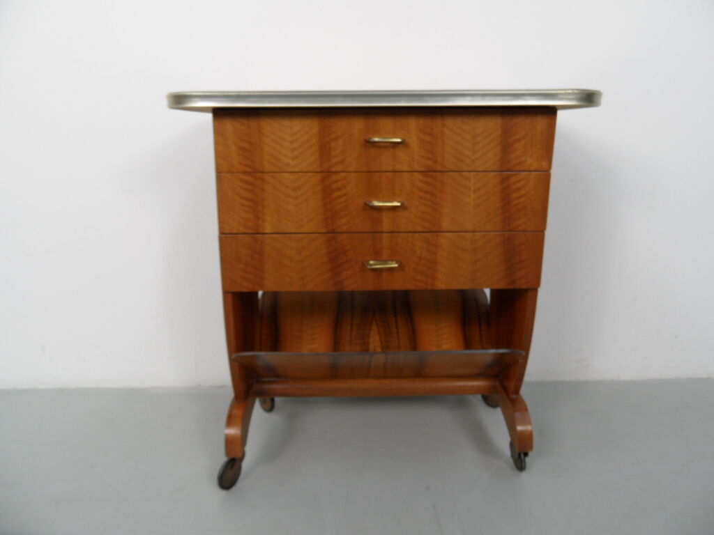 Mid -Century walnut trolley 1950s