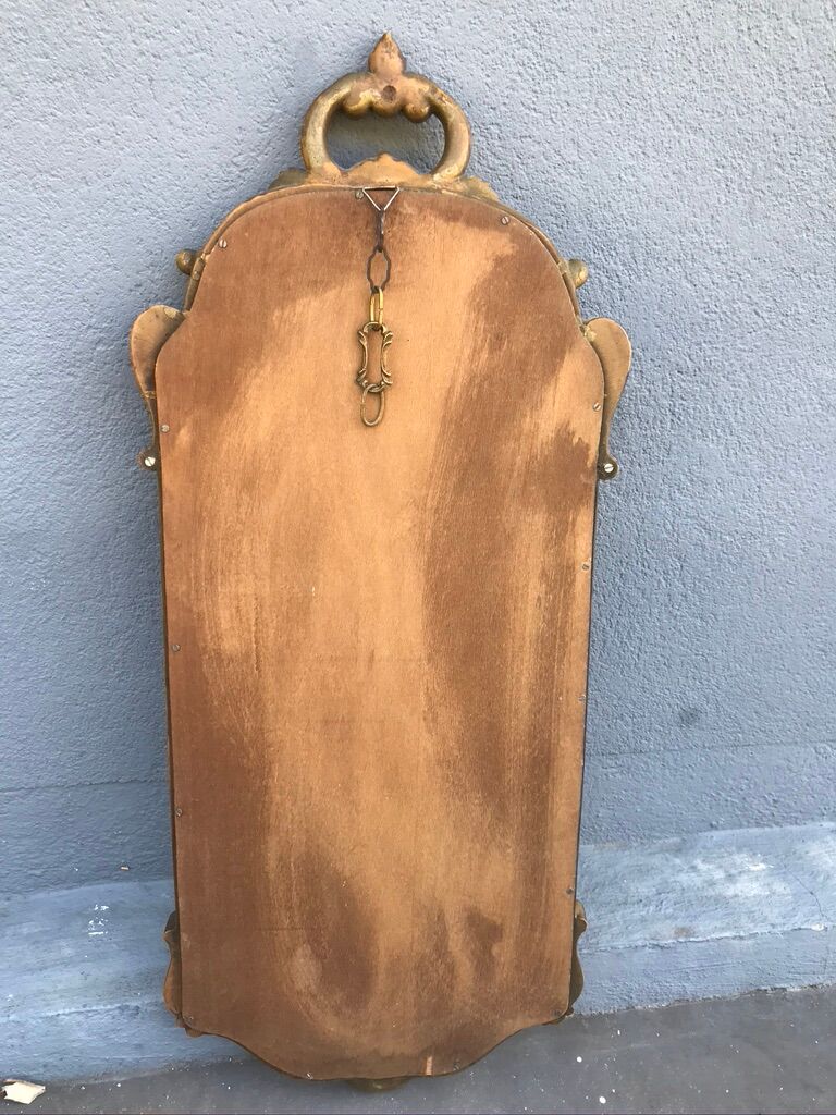 Rock mirror wood and gilded stucco circa 1950 33x78cm