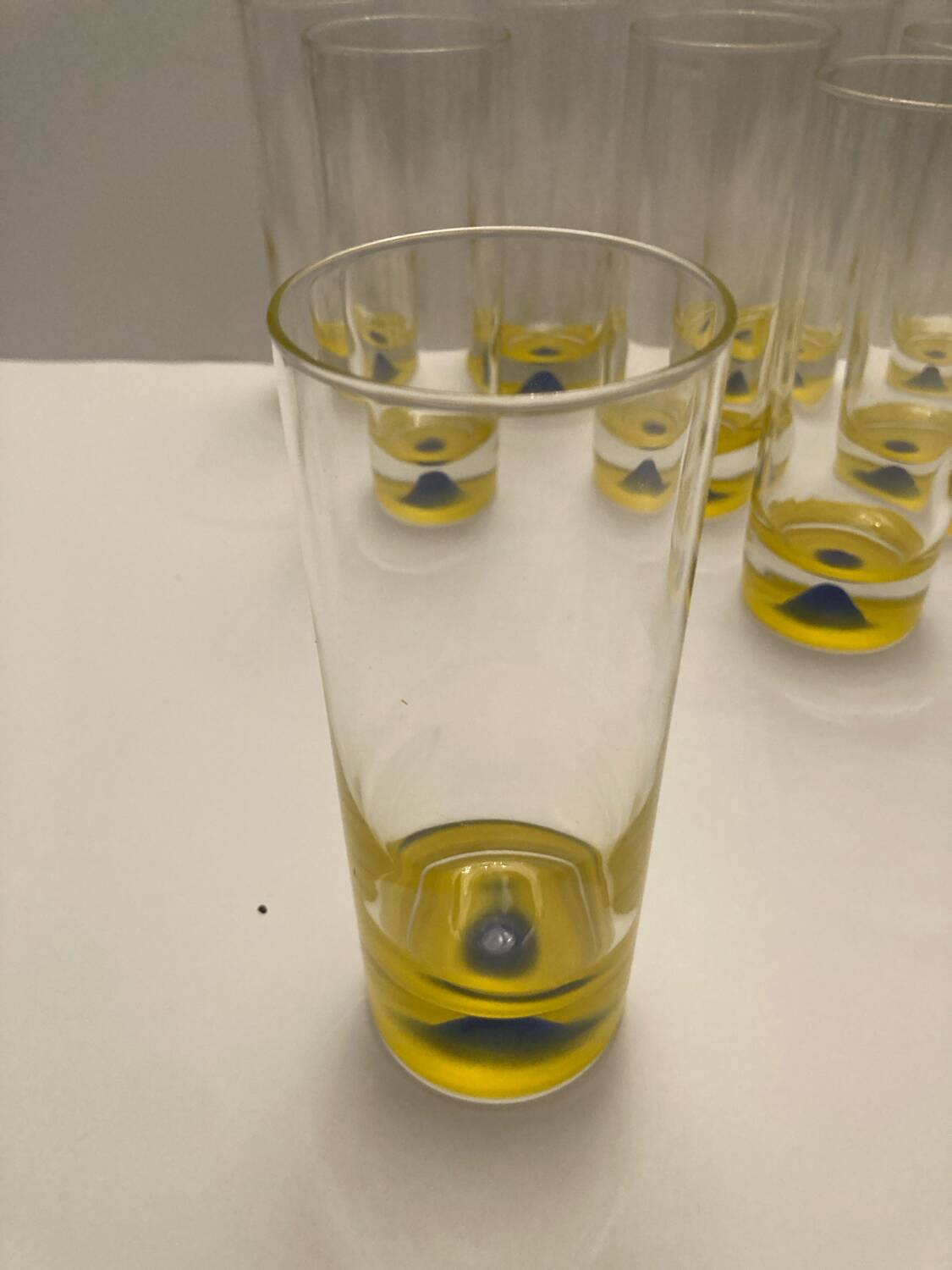 Set of 10 vintage orangeade glasses