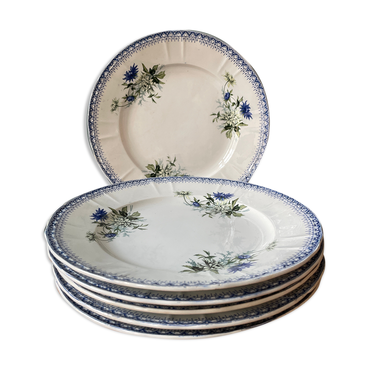 Lot de 6 assiettes plates Terre de Fer St Amand et Hamage