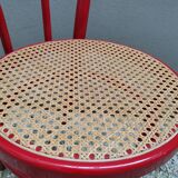 Chaise de salle à manger rouge, années 1980