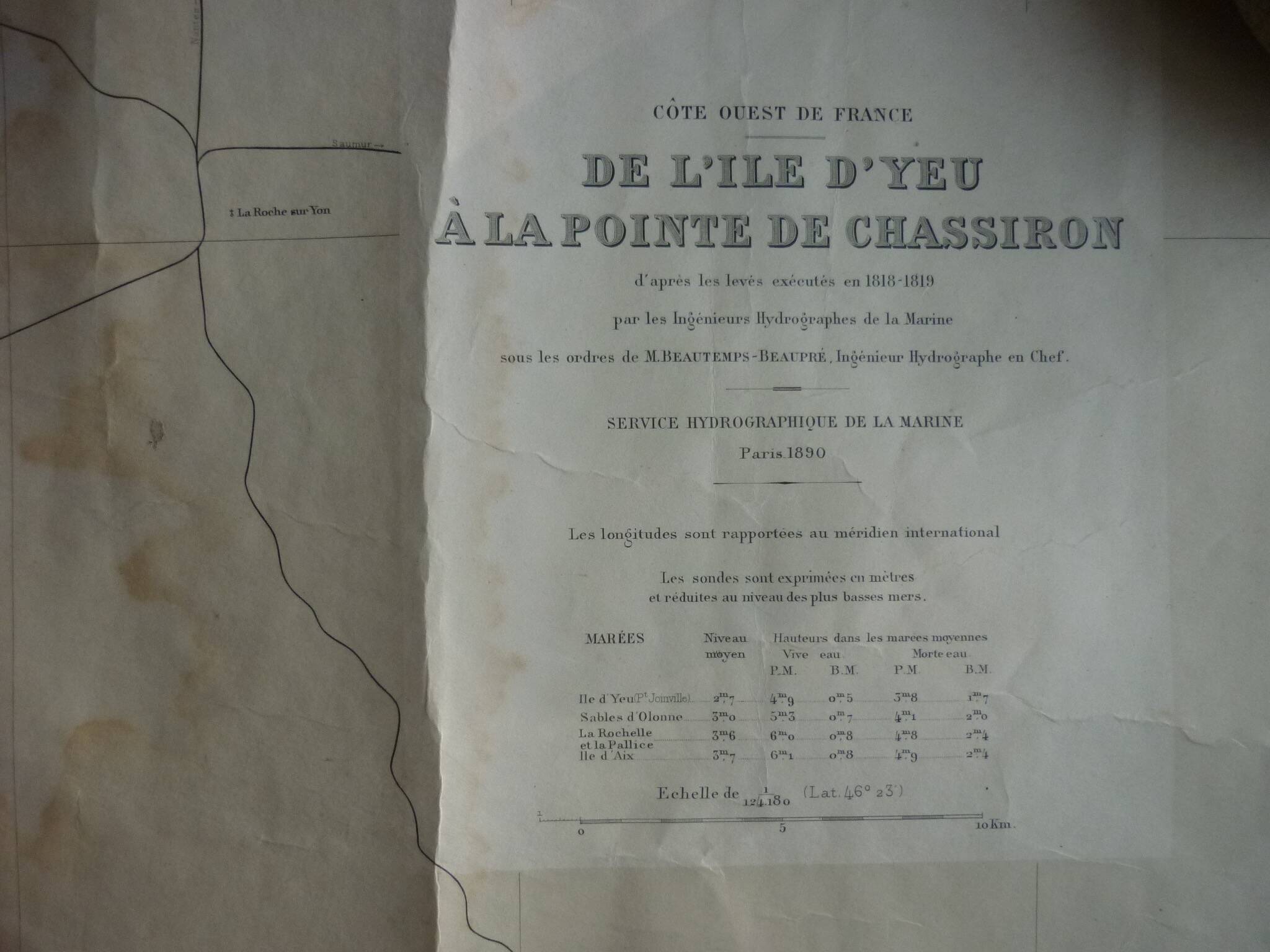 Navy chart no. 150 “from ile d’yeu to pointe de chassiron”