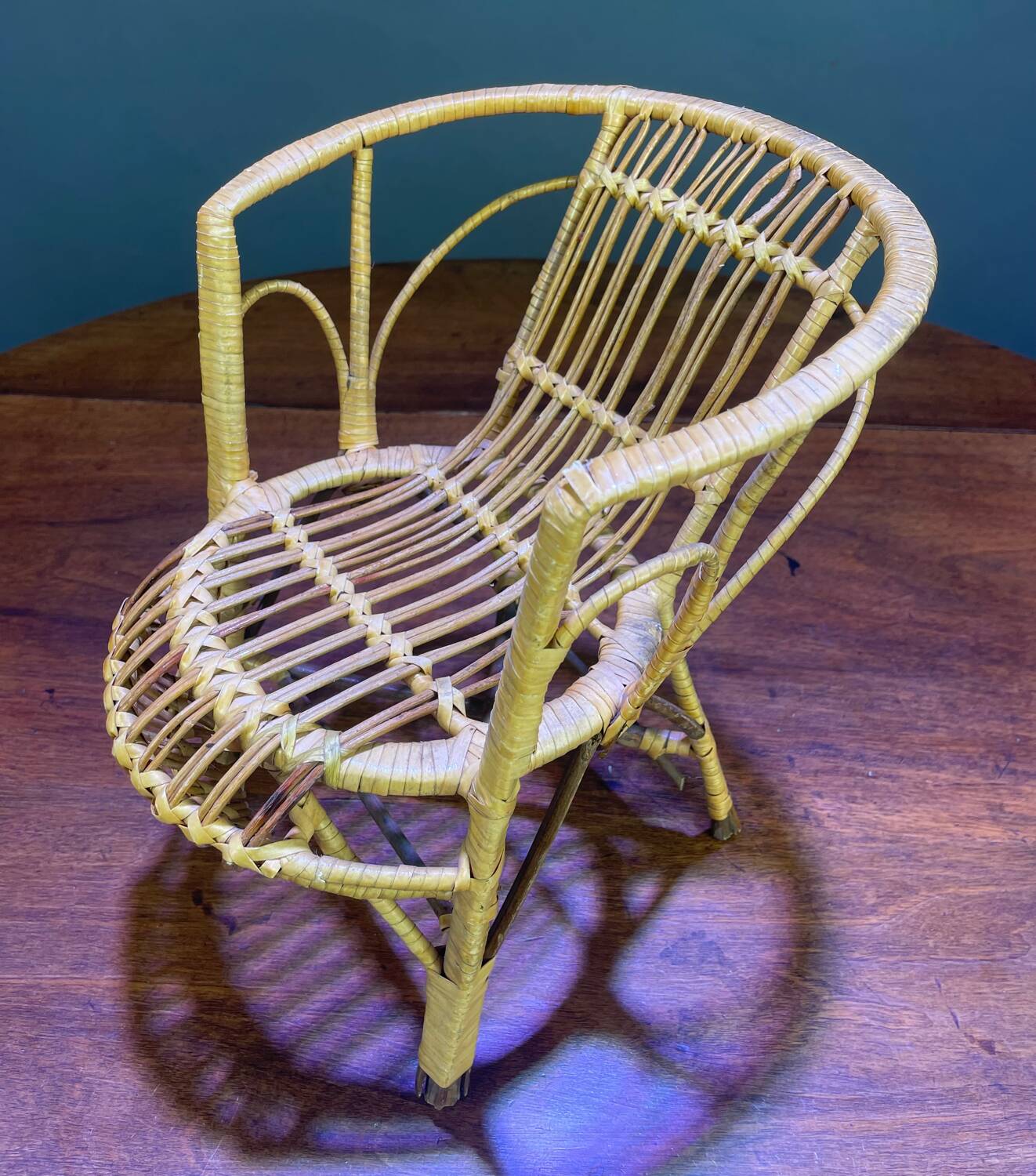 Rattan doll chair