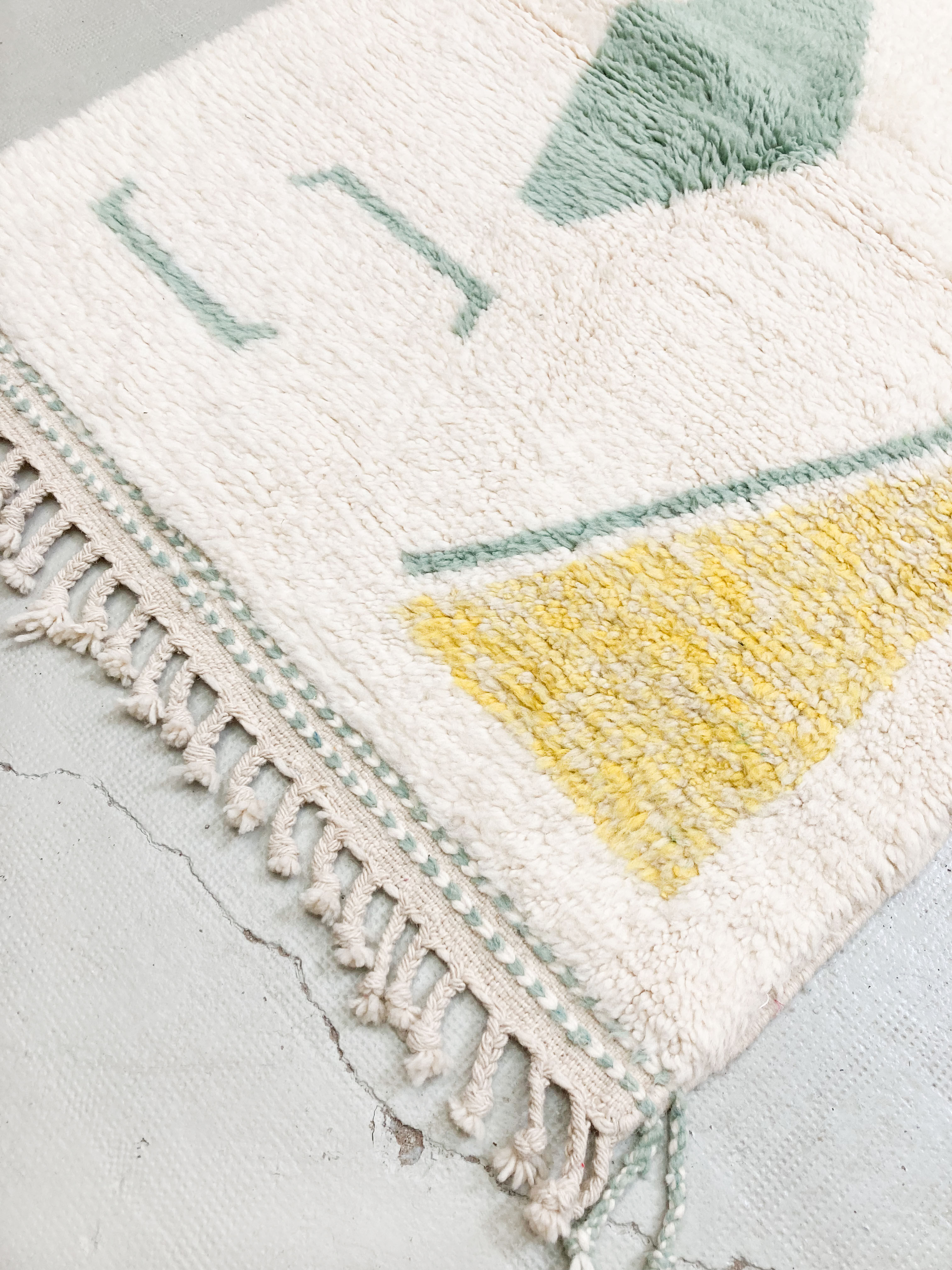 Contemporary moroccan berber carpet beni ouarain with colorful patterns
