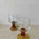 Lot of amber stem glasses from the 70s
