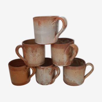 Lot de 6 tasses en terre cuite