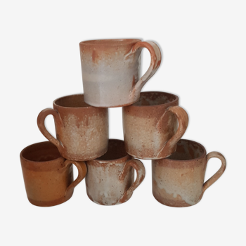 Set of 6 terracotta cups
