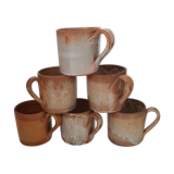 Set of 6 terracotta cups