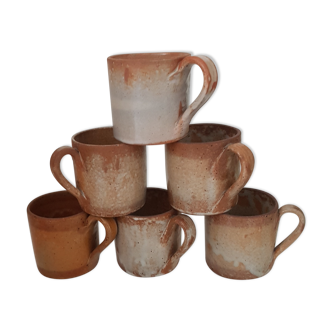 Set of 6 terracotta cups