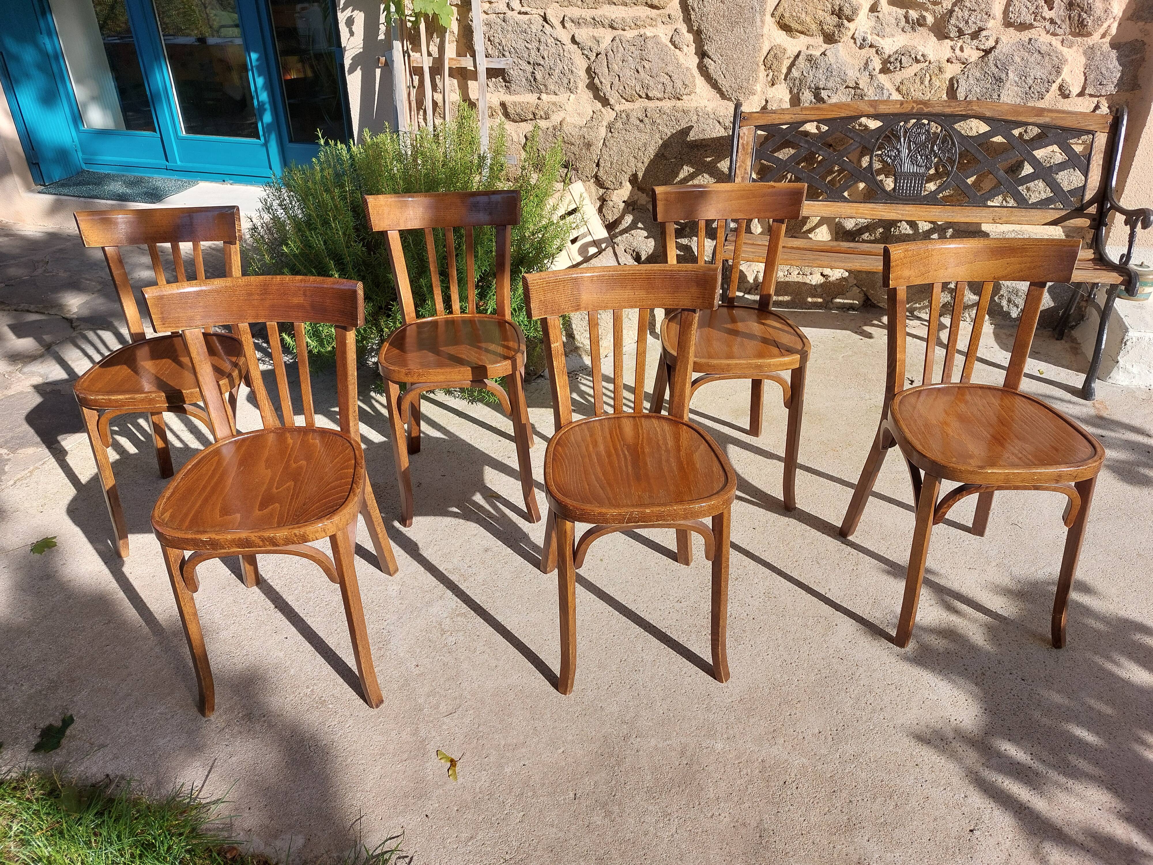 5 vintage Baumann bistro chairs