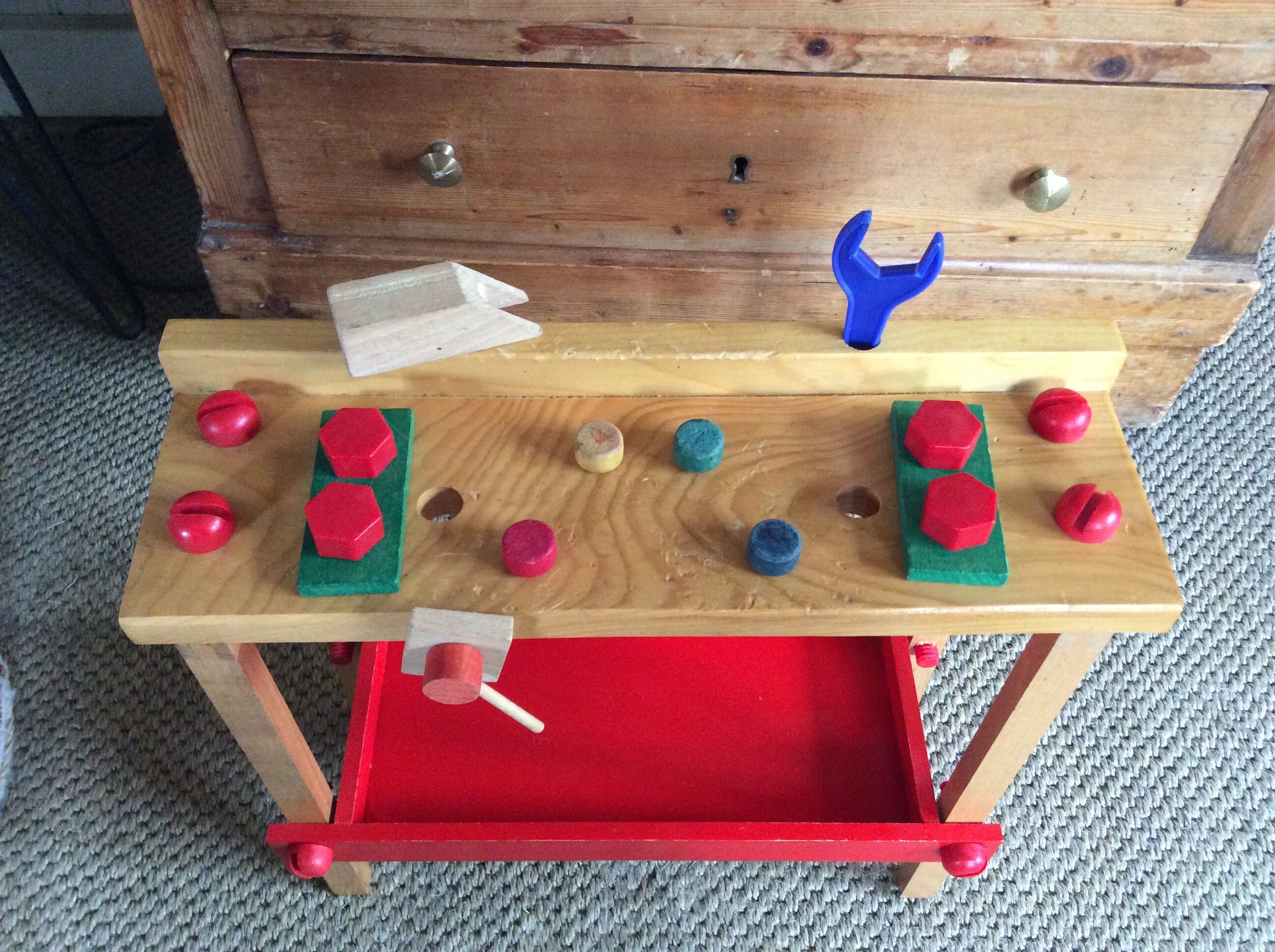 Child wooden workbench