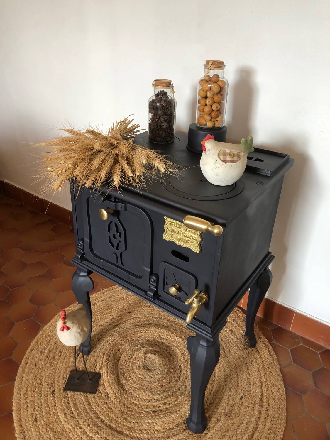 Antique cast iron stove stove