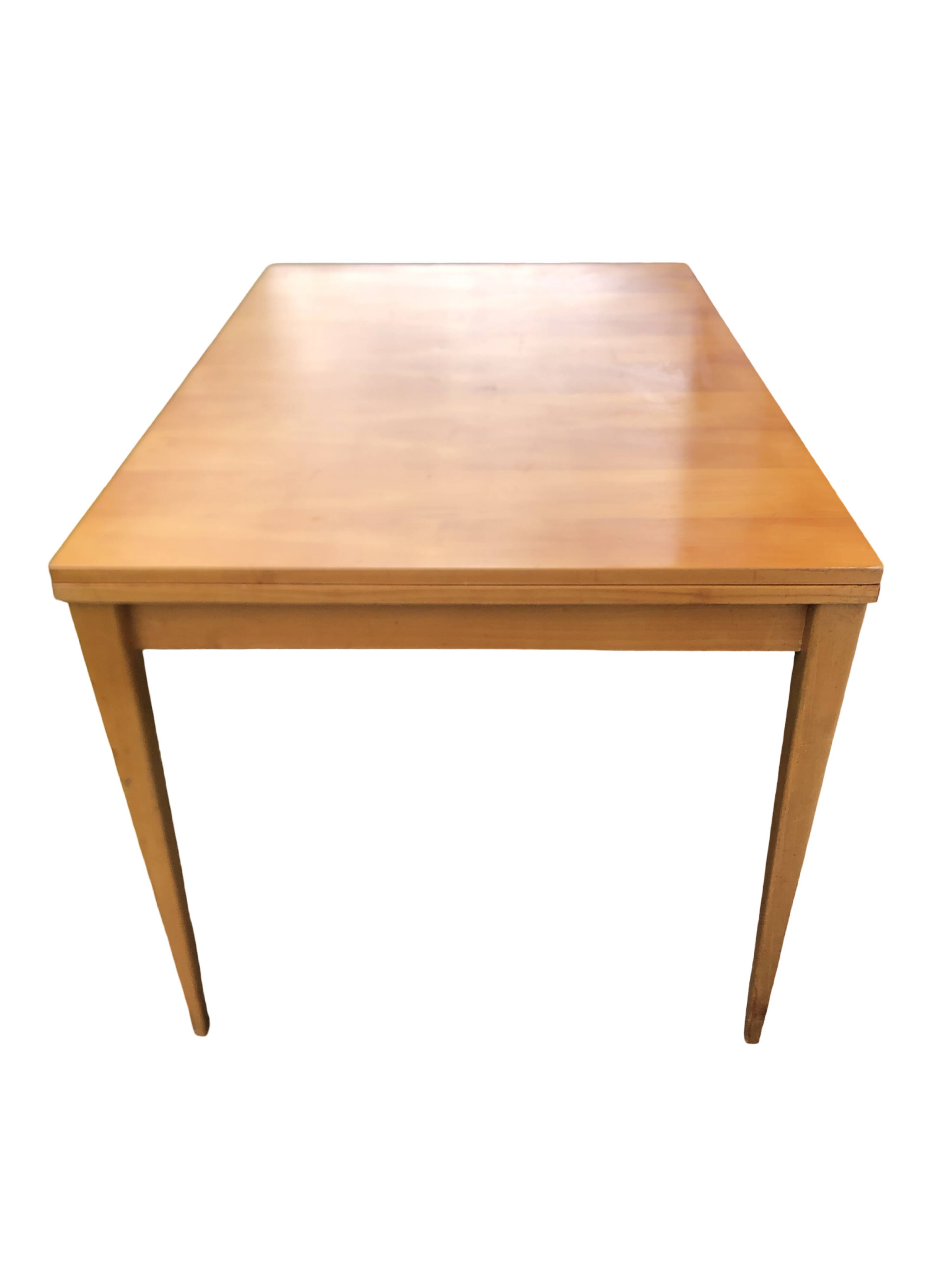 Table bois blond avec rallonges années 60 vintage