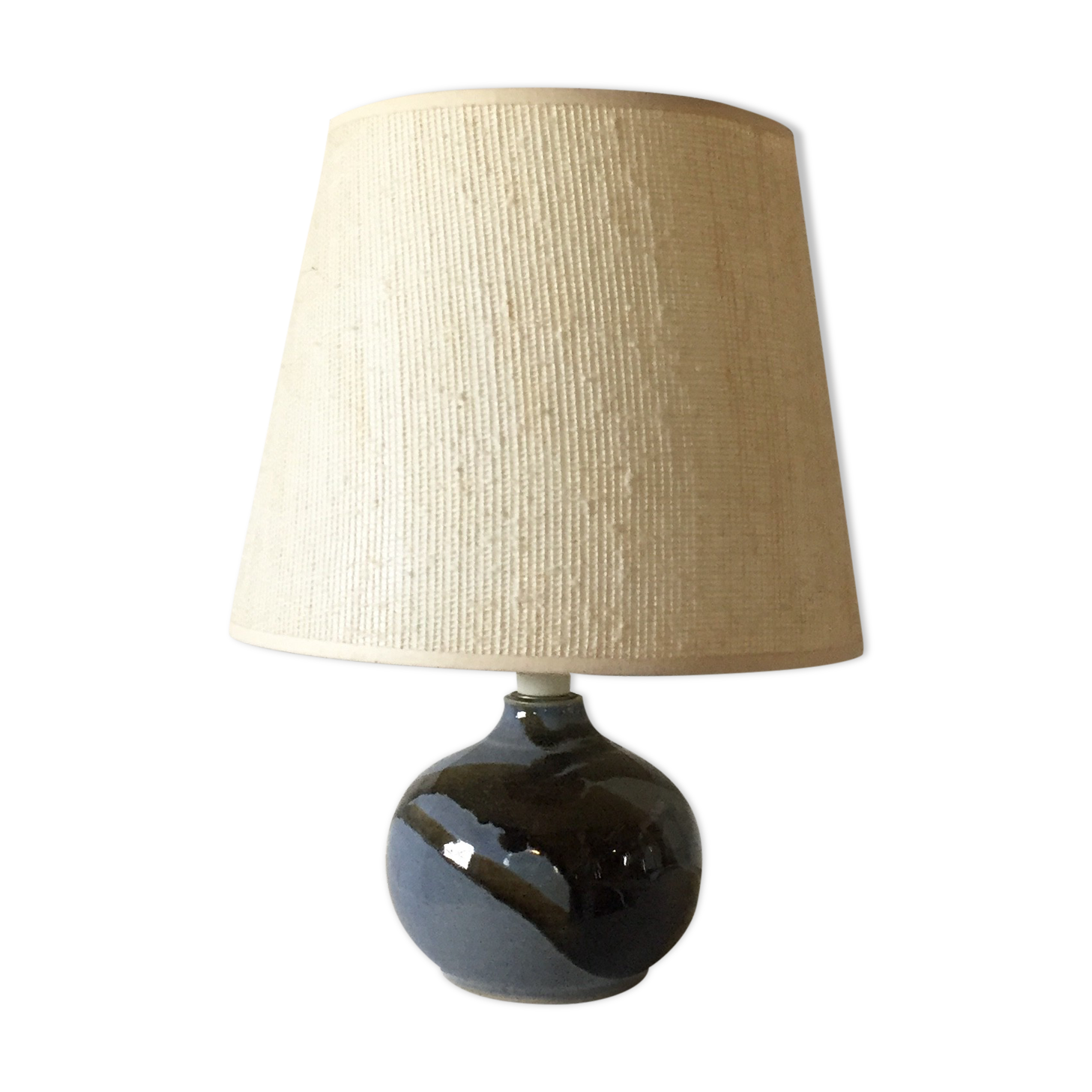 Blue ceramic lamp, circa 1980.