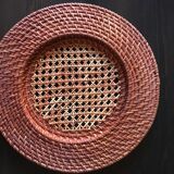 Set of 6 wicker and rattan undertributions