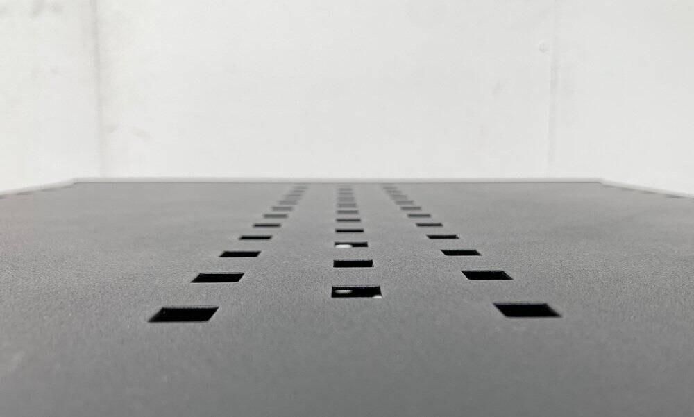 Postmodern perforated metal service trolley, 1980s