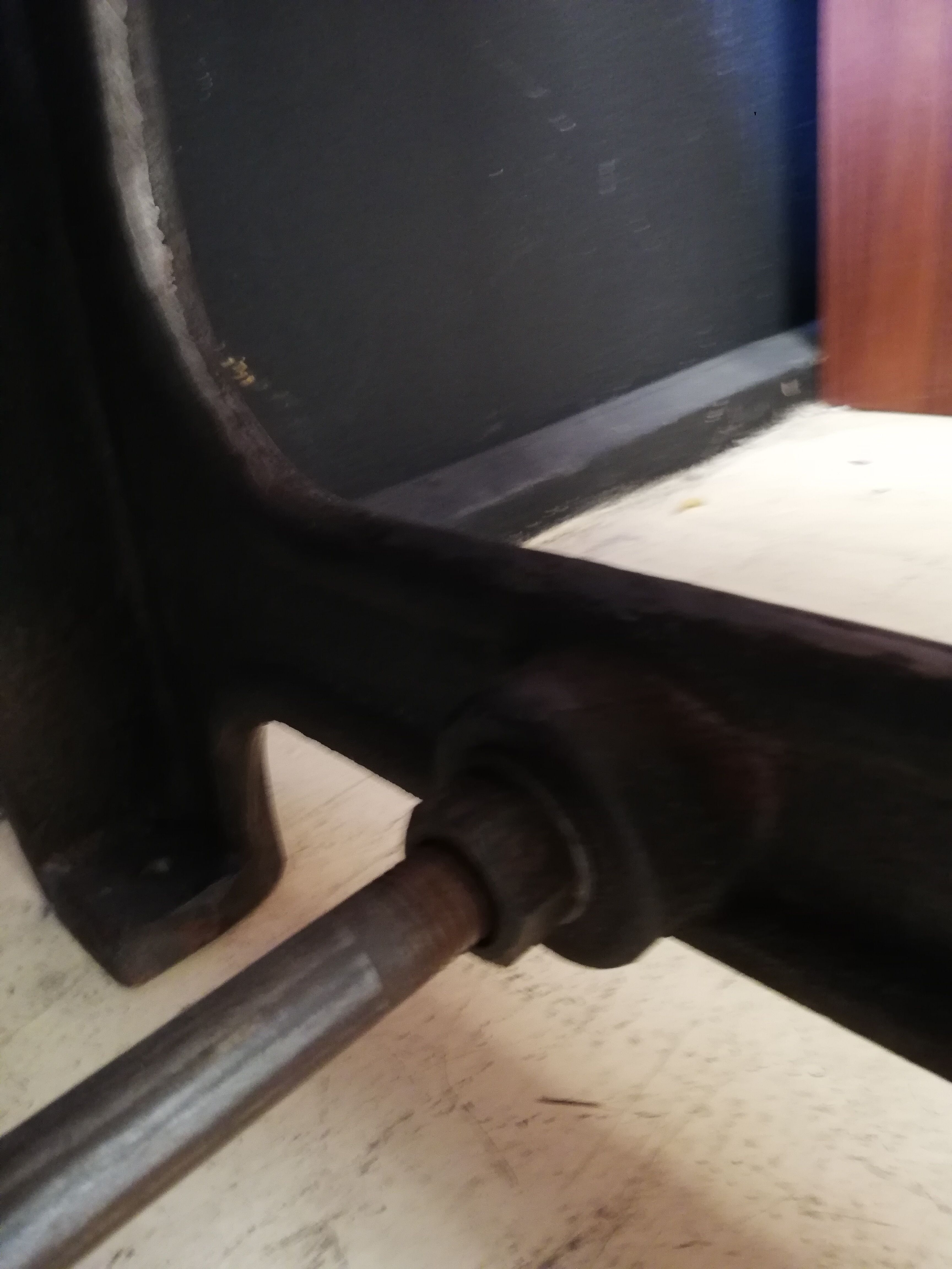 Table in wood and cast iron, industrial style, vintage