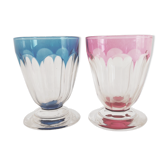 Ensemble de 2 verres à liqueur en cristal taillé