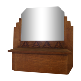 Ancien miroir biseauté boite en bois sculpté art déco