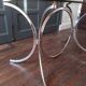 Vintage dining table chrome glass and metal