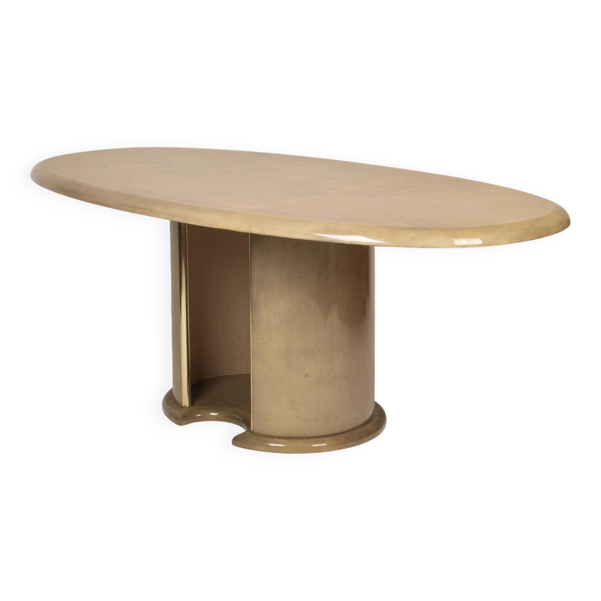Angelo Mazzola parchment table produced by Ar.Vi Salpol, 1980