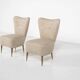 Mid-Century Modern Pair of Beige Italian Chairs, 1950s