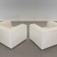 Pair of vintage Throw Away Armchairs by Willie Landels for Zanotta, white Vinyl