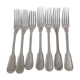 6 vintage metal silver forks
