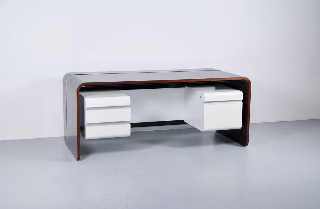 ROSEWOOD DESK MICHEL BOYER TFM EDITION 1970s ROTHSCHILD BANK