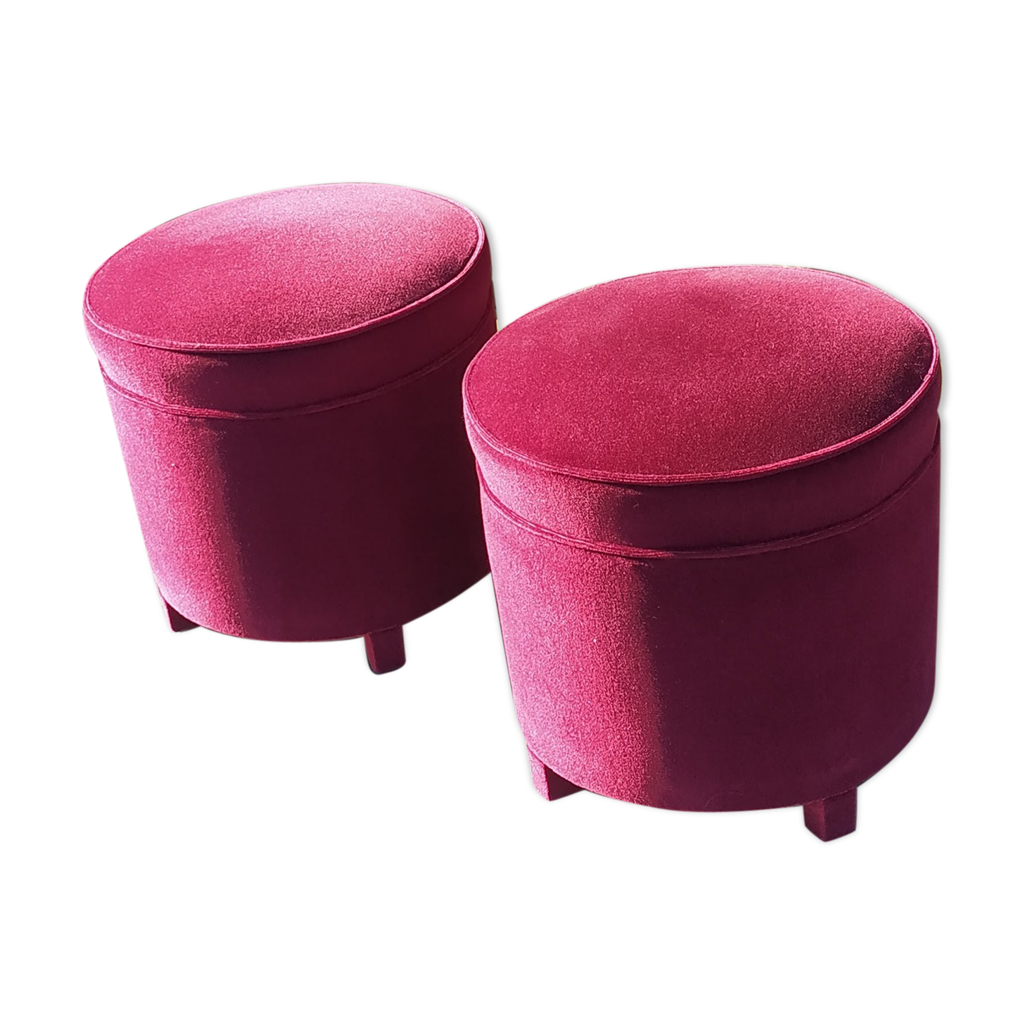 Pair of vintage pouf