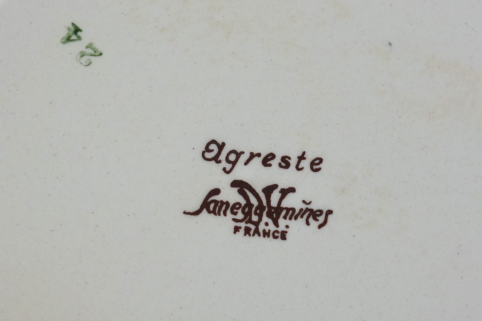 Set of 6 flat plates in earthenware Sarreguemines Model "Agreste" vintage