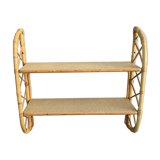Vintage rattan wall shelf