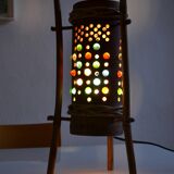 Vintage bamboo tripod lamp