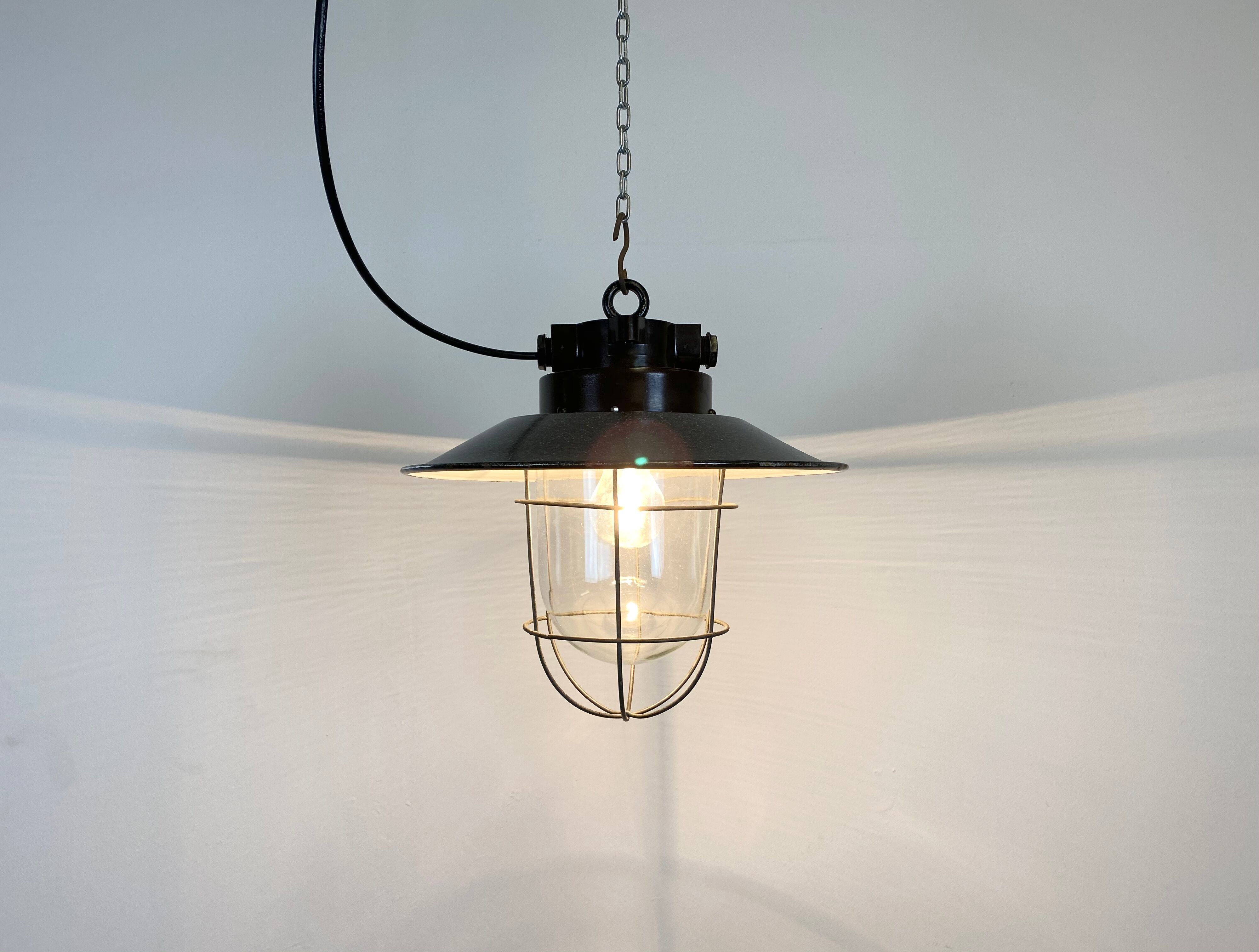 Industrial factory hanging lamp, 1960s