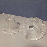 Tulip chiseled white glass