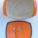 Enamelled cast iron casserole Le Creuset 4L5 designed by Raymond Loewy Vintage